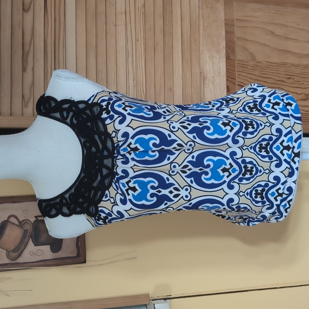 MAURICES Sleeveless Blue Print Top S Small - Picture 8 of 8
